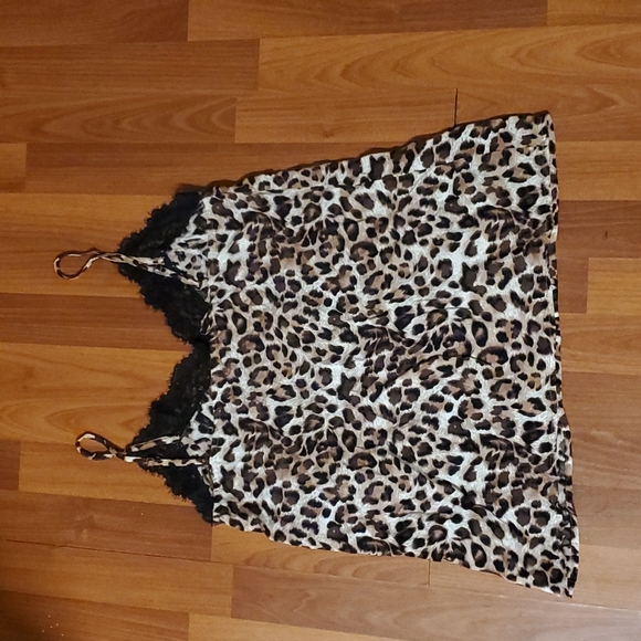 Jodifl Animal Print Spaghetti Strap Lace Trim Tank Top Size medium - Picture 4 of 6